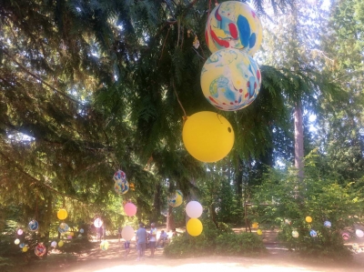 Balloons in the park.